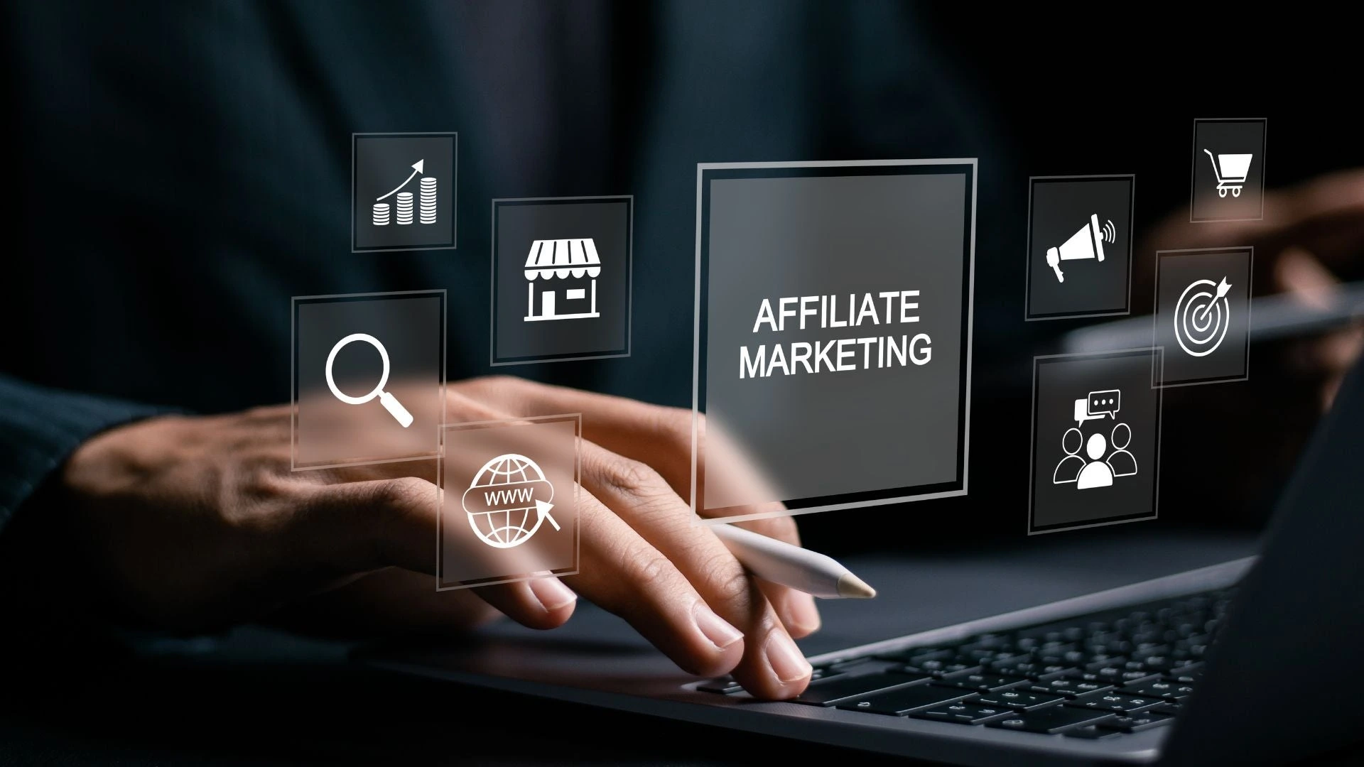 Affiliate marketing strategy with commission-based partnerships and digital promotions